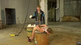 Candle wax torture added to pest fucking makes a younger suppliant moan