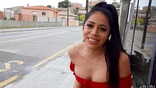 Gorgeous Latina Julia De Lucia gives head and gets fucked fast