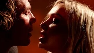 Blonde Amber Jayne wearing blackguardly lingerie moans after a long time being fucked